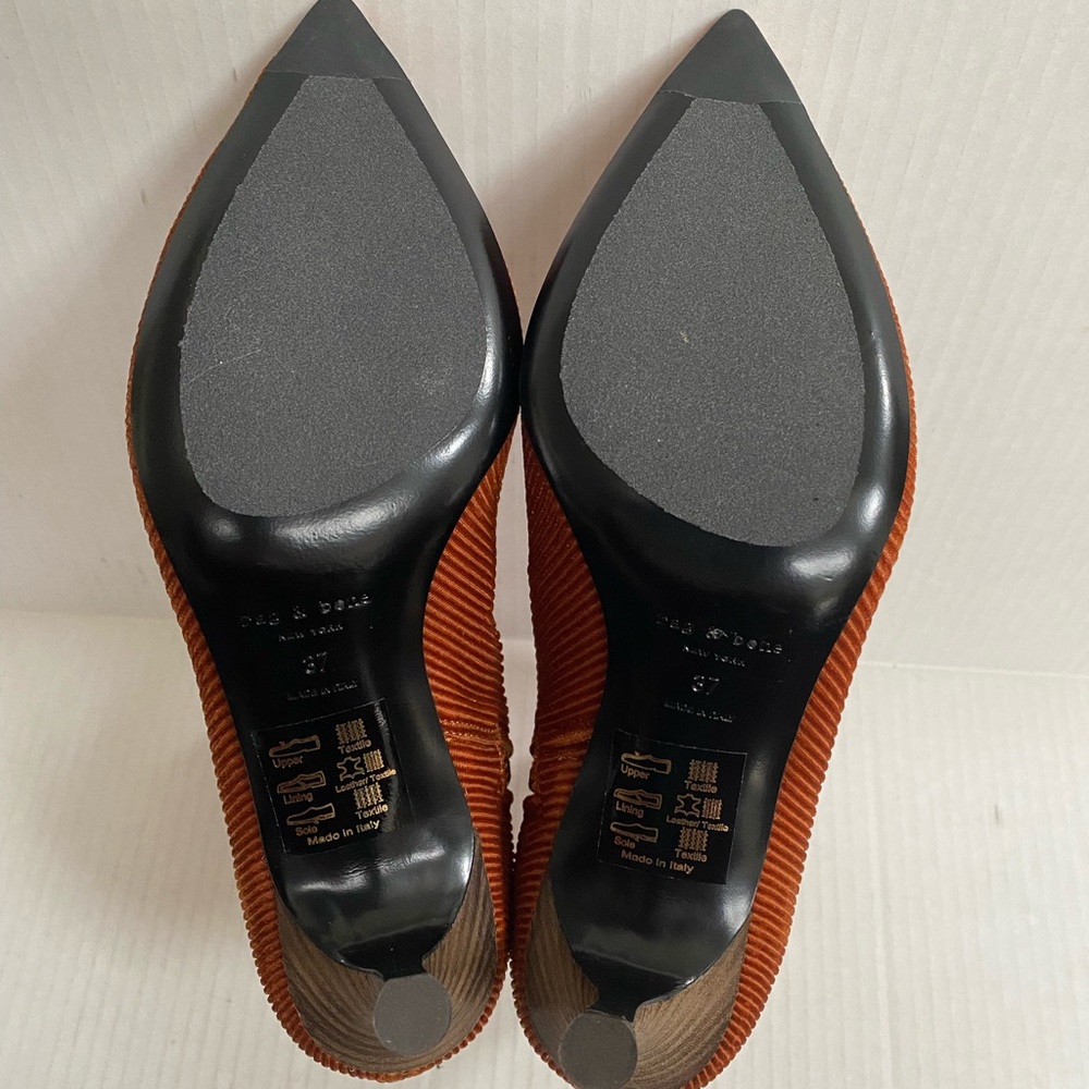 rag & bone Rust Ribbed Ankle Booties - Picture 7 of 7